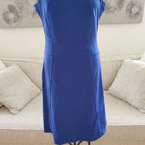 BEBE Fit & Flare Roy Dress size 14 in Blue - NEW - Picture 4 of 11